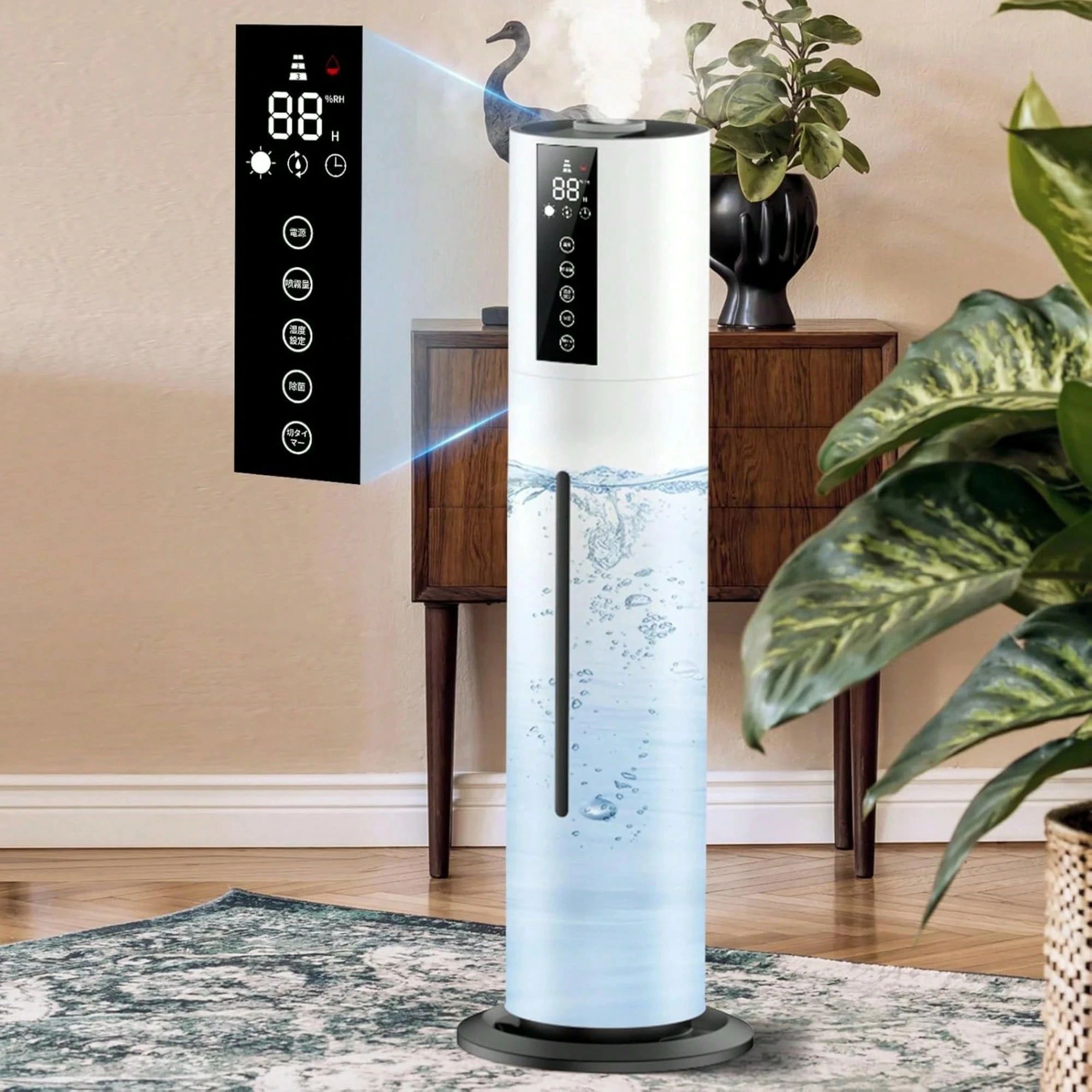 楽天市場】and・deco アンドデコ 加湿器（カラーブラック）の通販