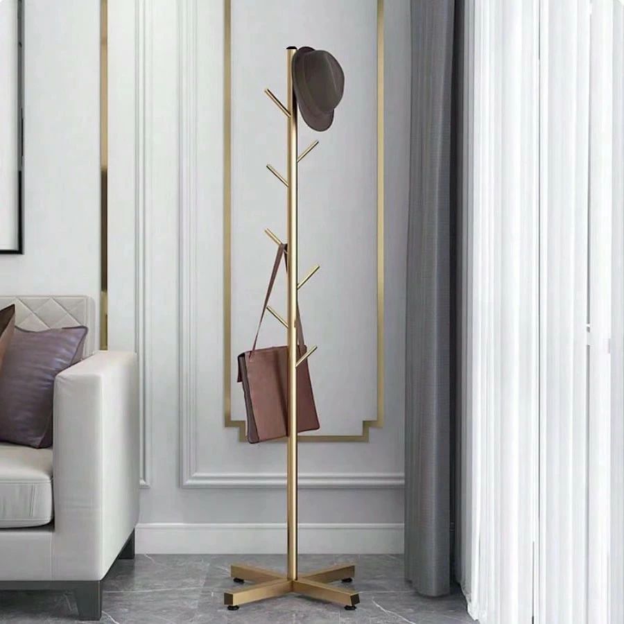 メタルコートラック 自立式 7フック コート ジャケットスタンド ハンガーホルダー ブラック コート ツリー コーナーラックスタンド 玄関 寝室 オフィス オーガナイザー コート 帽子 服 ハンドバッグ 傘用