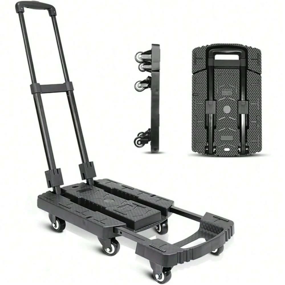 台車 折りたたみ 耐荷重200kg 軽量 キャスター付き 荷台伸縮可能 静音 6輪 360度回転 コンパクト ハン..