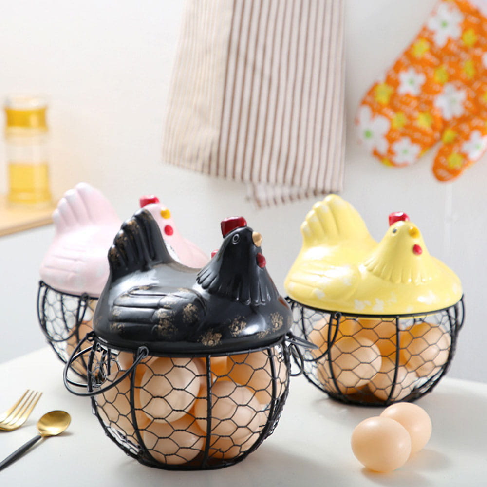 卵バスケット、おやつバスケット、キッチンバスケット、陶磁器、収納バスケット、物入れバスケット、鉄芸バスケット、アメリカンカントリー、クリエイティブ、レストラン、置物、装飾、キッチン収納、軽量、整理、多機能、飲食店、省スペース、大容量、ファッション送料無料