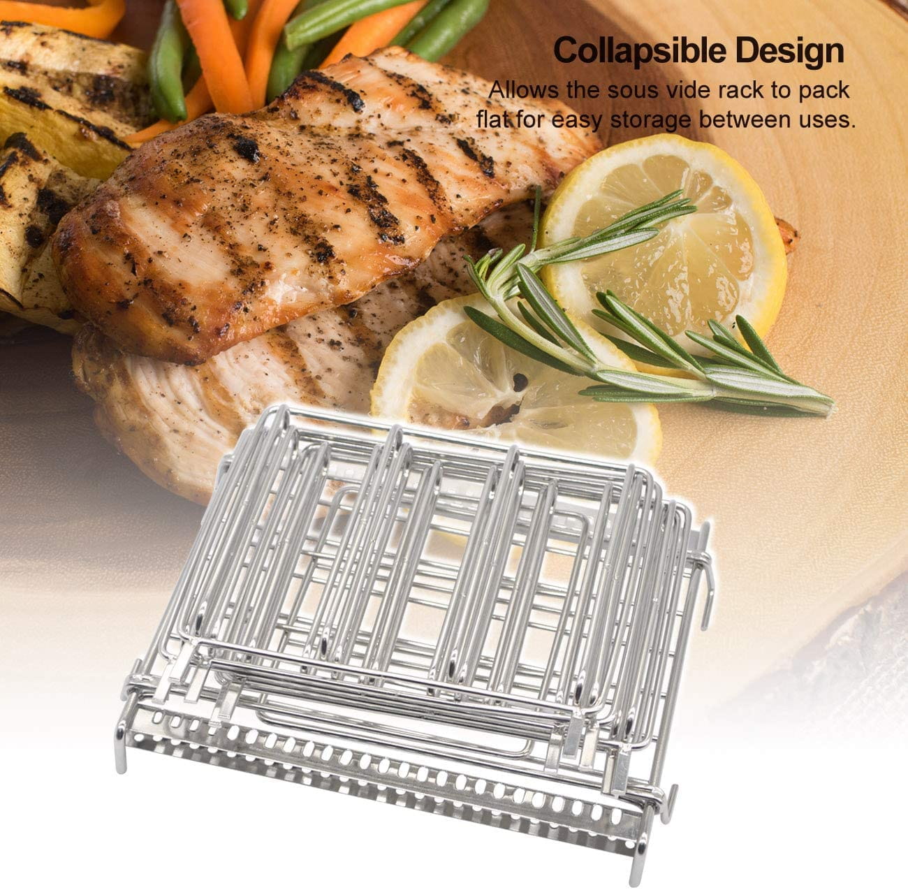 ラック ステンレス鋼低温調理器ブラケット 水温制御クッカー イマージョンサーキュレーター棚 真空バッグ分離ブラケット コンテナ水切りラック 送料無料