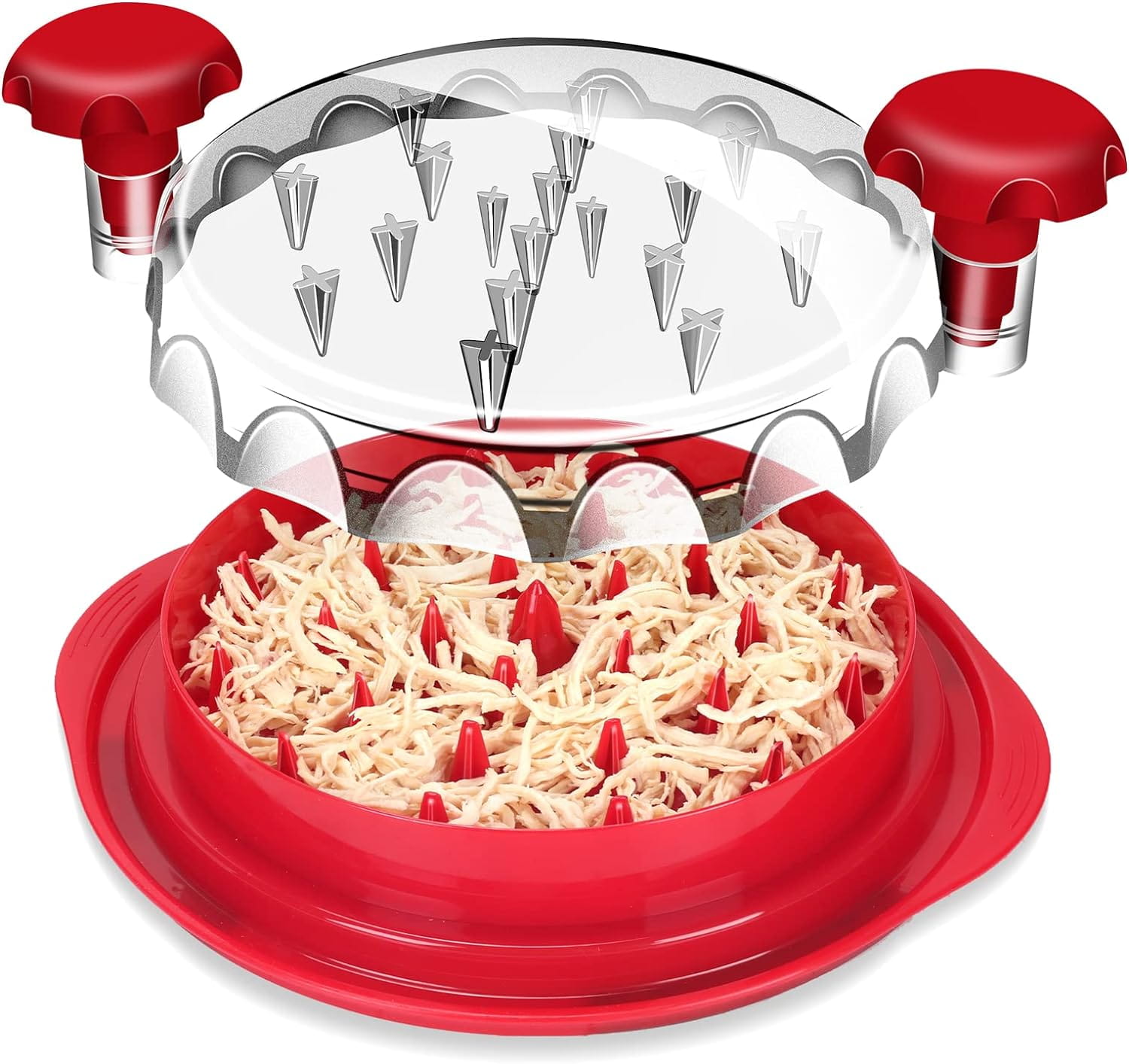 チキンシュレッダー 鶏胸シュレッダー ツールツイスト クリアカバー付き ミートシュレッダー 滑り止め ..