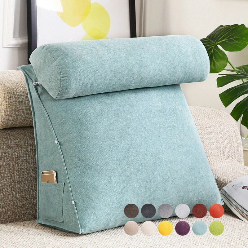 Rakuten - 背もたれ クッション ベッド 三角クッション ソファークッション 読書 腰枕 ベッド用 傾斜 枕 テレビ 座椅子 おしゃれ インテリア ベット 背もたれクッション ベッド用 多機能 45X45X20cm