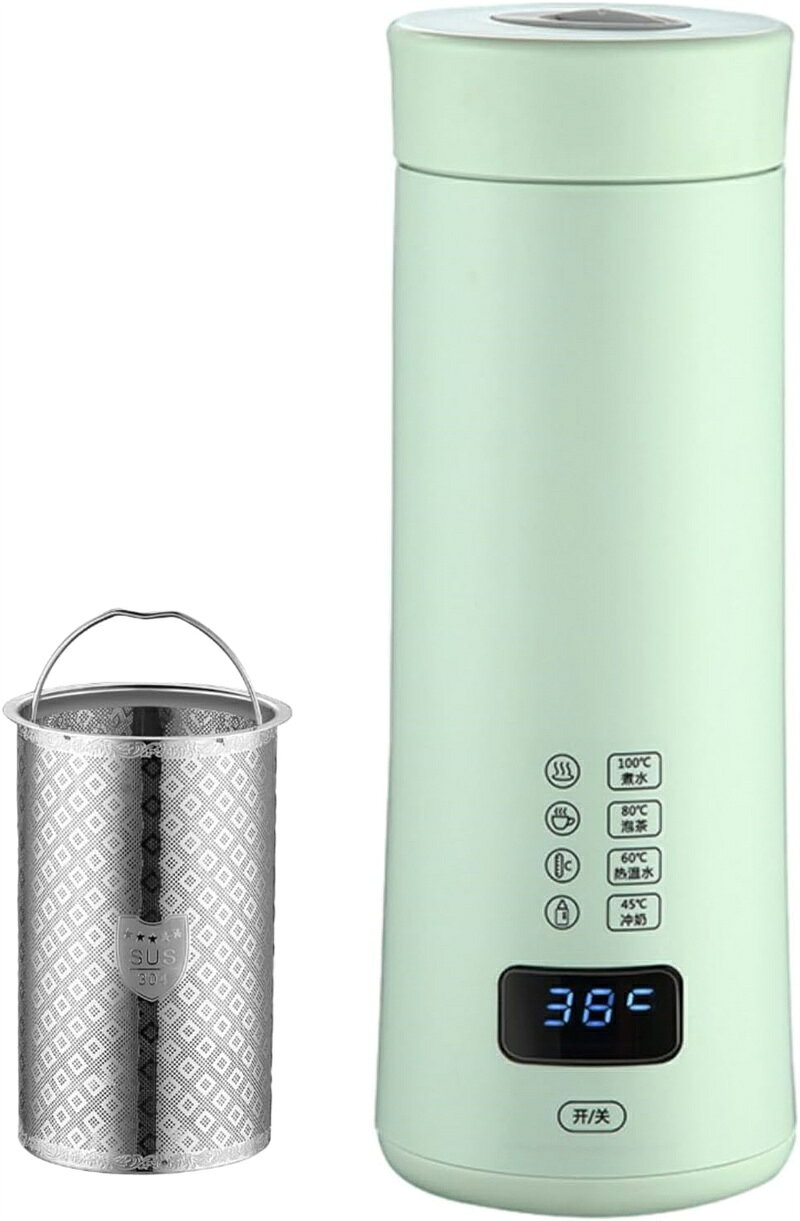 Rakuten - 電気湯沸かし器 お茶湯沸かし器 電気ケトル 電気ポット ポータブル トラベル 6分急速沸騰 小型 450ML 旅行用 8時間保温 小型携帯電気ケトル トラベルケトル 水筒 空焚き防止 漏れない 電気温水カップ ステンレス 沸騰乾燥防止 旅行用電気ケトル お茶 ミルク用usb ポット