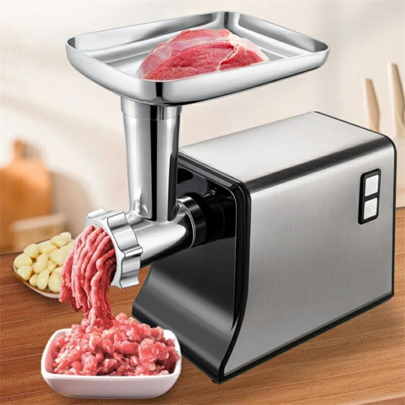 乐天商城 - 強くお勧め 電動ミンサー ミンチ機 肉挽き器 110v ノズル付 ミートグラインダー 野菜みじん切り器 腸詰め機 ミートミンサー