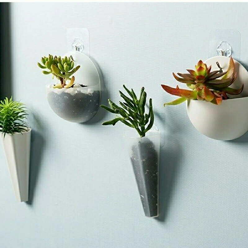 花瓶 フラワーベース プラスチック 2個セット 割れない 壁掛け フック付き コンパクト シンプル 観葉植物 インテリア ウォールデコ おしゃれ 送料無料 [3]
