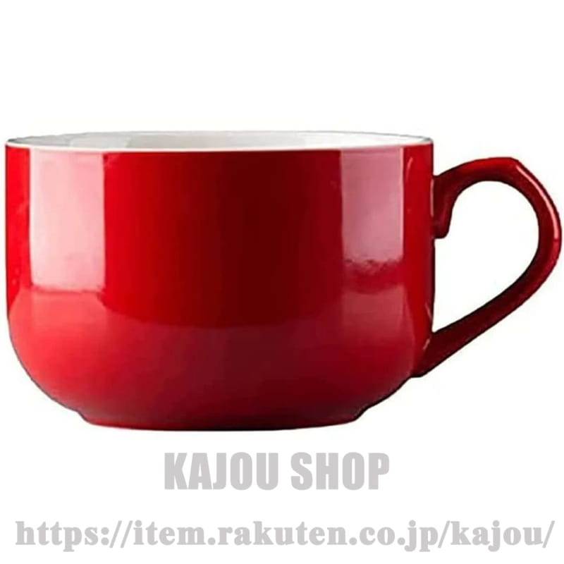 Rakuten - スープカップ 大きめ ボウル 陶器 750ml 大容量 コーヒーカップ ハンドル付き セラミック コーヒーマグ 耐熱 牛乳 コップ 電子レンジ?食