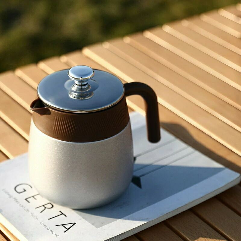 ステンレスティーポット 真空断熱保温 茶こし付き 急須 紅茶ポット 700ml チタンコーティング ステンレスフィルター 割れない 和食料亭