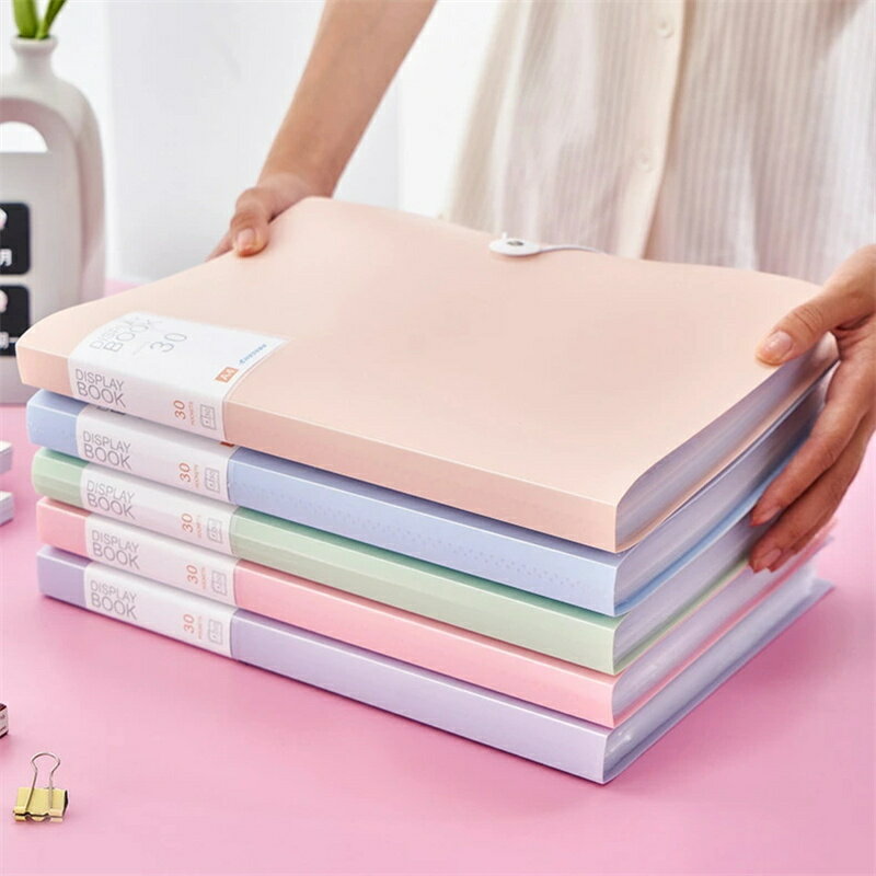 樂天商城 - クリアファイル 透明ポケットファイル 中紙入り 3冊入 A4 30ポケット/60ポケット/80ポケット/100ポケット 書類収納ボックス ファイル分類整理 オフィス用品 文房具 防水耐久 大容量