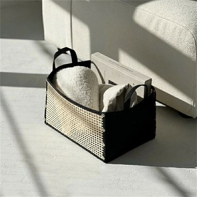 Sundries Box - 収納バスケット バンブーメッシュ×フェルト