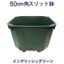 50cm角スリット鉢 イングリッシュ・グリーン 外径約50cm CSM-500角 大型 植木鉢
