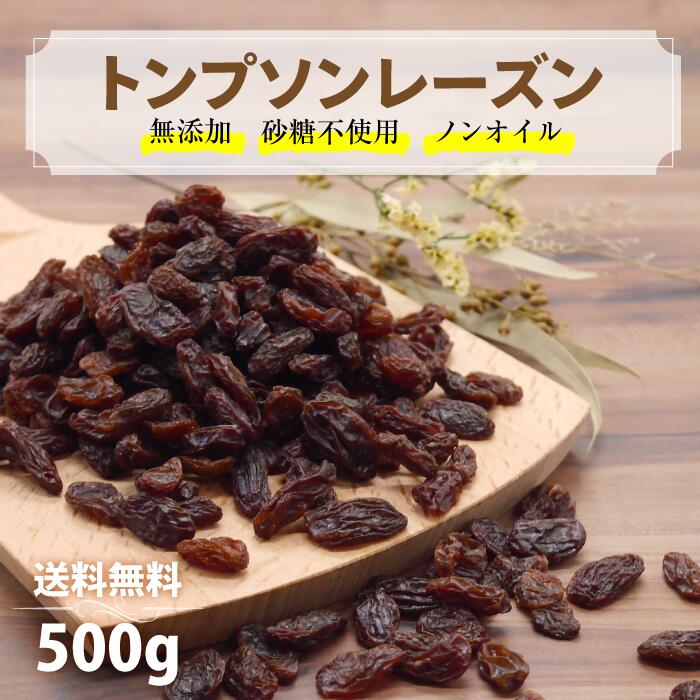 カジュベース 砂糖不使用 無添加 ノンオイル トンプソンレーズン 500g レーズン 業務用 製菓材料 ジップ付き袋 送料無料