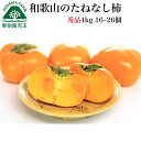 柿 種無し柿 和歌山 秀品 送料無料 4kg 16〜26個 大きさ混合 たねなし柿 種なし柿 種無しかき 種なし 和歌山県産 通販 旬 かき カキ フルーツ 果...