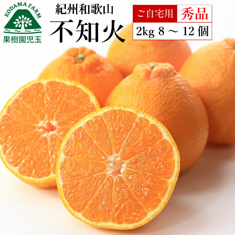不知火 しらぬい 秀 みかん 2kg 和歌山 送料無料 8〜12個 お試し 3L〜Mサイズ混合 デコポン でこぽん 果物 くだもの フルーツ 柑橘類 グルメ m...