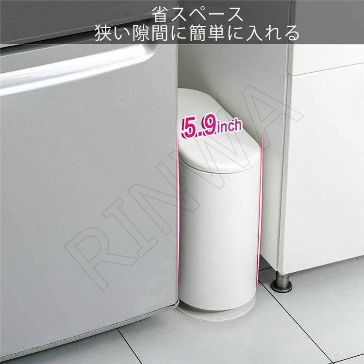 ゴミ箱 スリム ワンタッチ開閉 ふた付き おしゃれ 北欧 10L コンパクト 小さい 防水 密閉消臭 ゴミ袋 隠せる ごみ箱 ダストボックス シンプル 小型 一人暮らし リビング 寝室 洗面所 トイレ オフィス キッチン 生ごみ おむつ kakakings-10032833 KAKAKINGS サンプル画像3