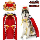 ハロウィン コスプレ衣装 王様 王子様 ポンチョ マント 2点セット ペット 被り物 ペット ウィッグ 変身 猫用帽子 犬用帽子 ペットウィッグ 犬 コスプレ ...