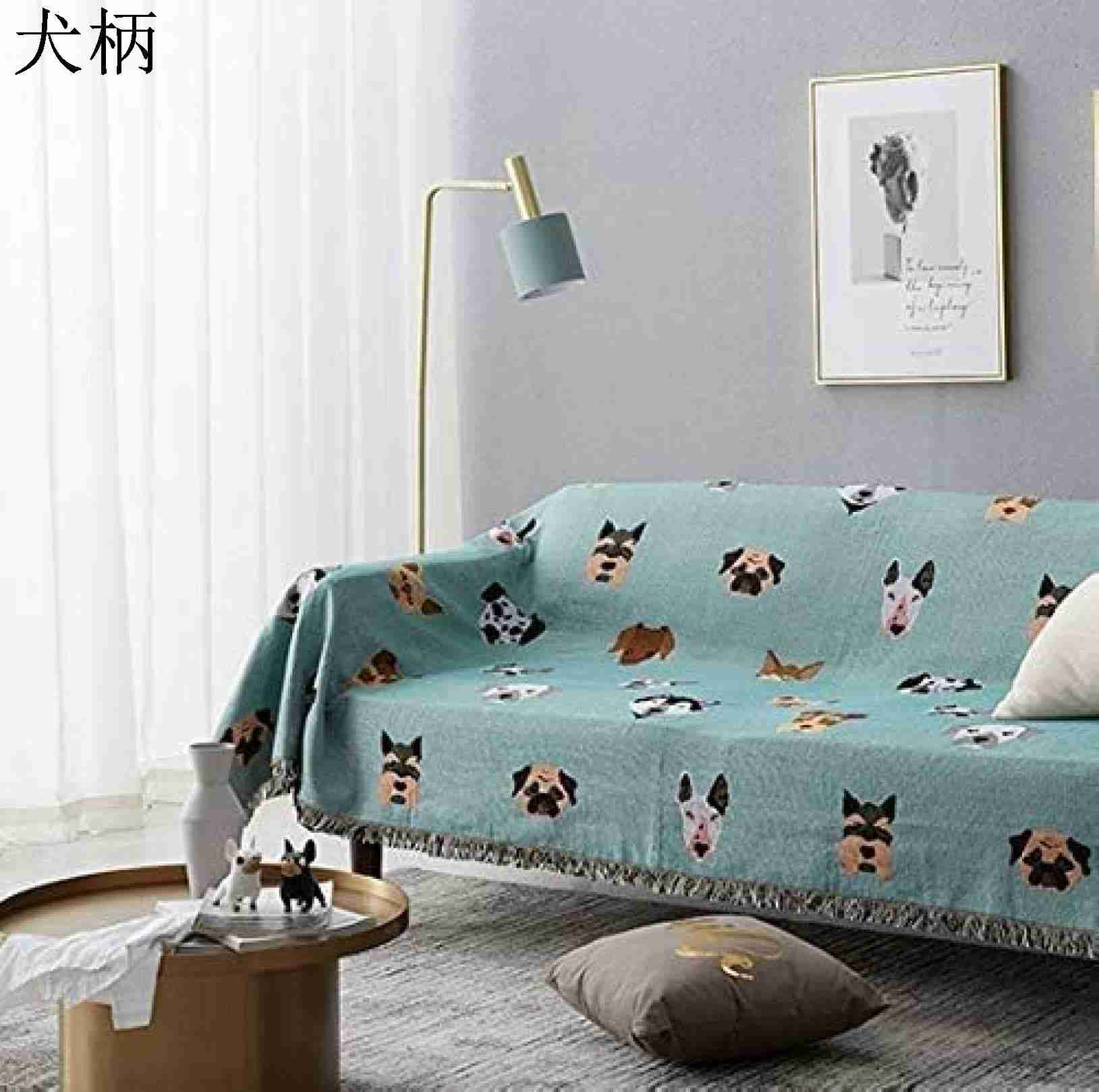 フリンジ付 ブランケット おしゃれ 厚手 160X220cm 2人掛け 1 ミントグリーン 北欧風 ソファーカバー ..