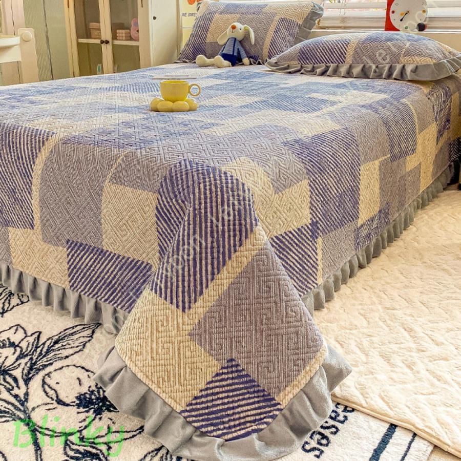 キルトカバー 花柄 ベッドスプレッド ダブル 北欧 キルトシーツ 冬 マイクロファイバー 軽量 洗える ベ..