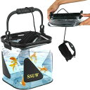 【楽天スーパーSALE 50%OFF】釣りバッカン 12L 折りたたみ バケツ ロープ10m 水汲み 軽量 バケツ 透明バケツ 魚観察できるバケツ メッシュカバ...