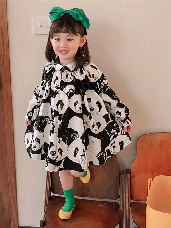 新生活 気楽 子供ドレス ワンピース 韓国子供服 90 100 110 120 130 140 コットン 長袖 リゾート シャツワンピース 春秋 ベビー Aライ...