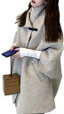 フェイク ウール コート ポンチョ タートル 春 秋 冬 レディース S~XL