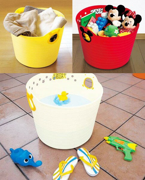 ディズニーやわらかバケツ　ミッキーマウス レッド[ポリエチレンバケツ/収納]