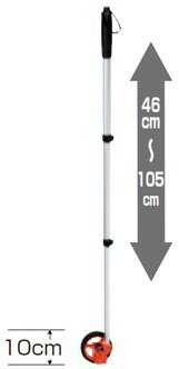 ウォーキングメジャー　歩いて測る距離測定器、耐久性に優れた一体成形車輪
