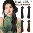 ウィッグ ポニーテール カール パーマ かつら カツラ 結ぶだけ レディース 自然 ストレート 小顔効果 ブラック ショコラブラウン ダークブラウン ライトブラ...