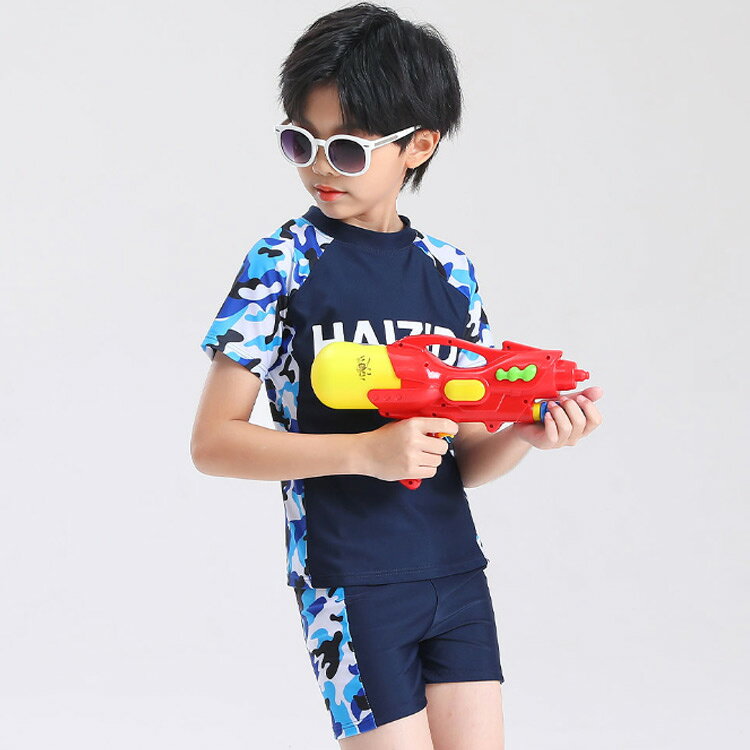 キッズ 水着 男の子 セパレート 3点セット 半袖 ラッシュTシャツ ショートパンツ ...