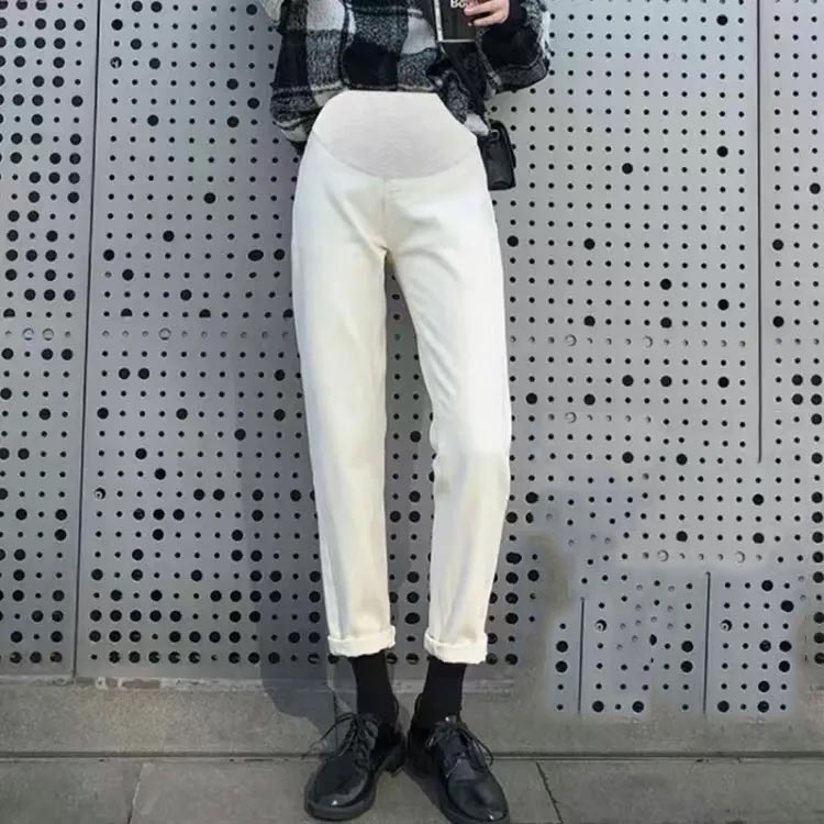 マタニティ パンツ テーパードパンツ デニムパンツ ワイド 大きいサイズ マタニティパンツ マタニティウェア ズボン 産前 産後 妊婦服 デニム ワイドパンツ 大人可愛い オフィス カジュアル 黒 白 M L XL 2XL 着瘦せ 送料無料