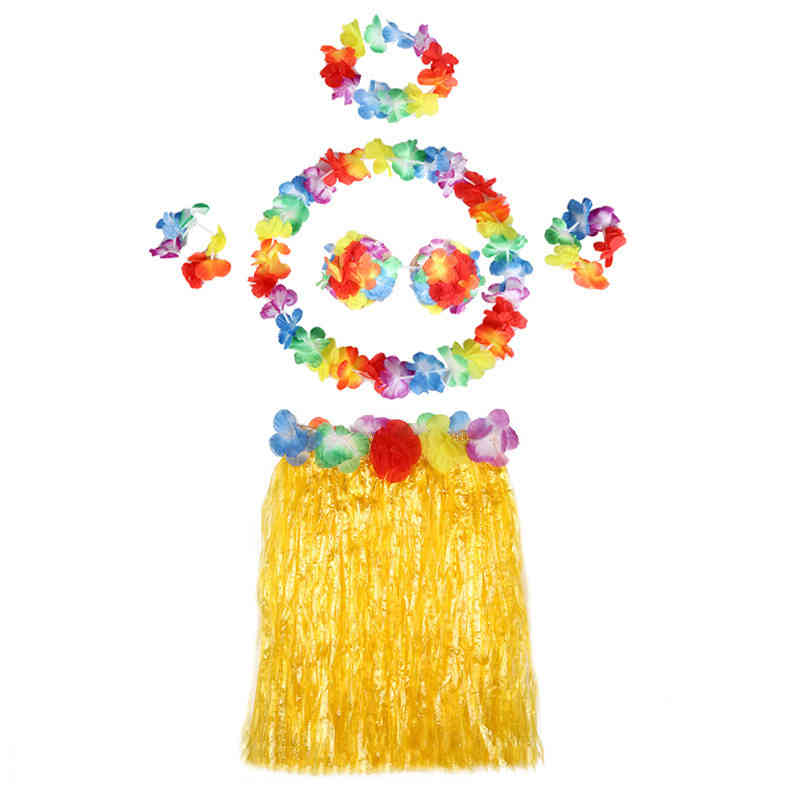 スカート ハワイアン コスプレ 衣装 フラダンス 6点セット 余興 腰みの パーティー 新年会 スカート ハワイアンスカート 送料無料 仮装マラソン ハロウィン 体育祭 学園祭