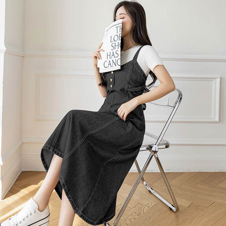 デニム サロペット スカート オーバーオール ジャンパースカート レディース サロペスカート ワンピース フレア デニムワンピース オールインワン サロペット デニム 大人可愛い 春夏 重ね着 大人カジュアル トレンド 体系カバー