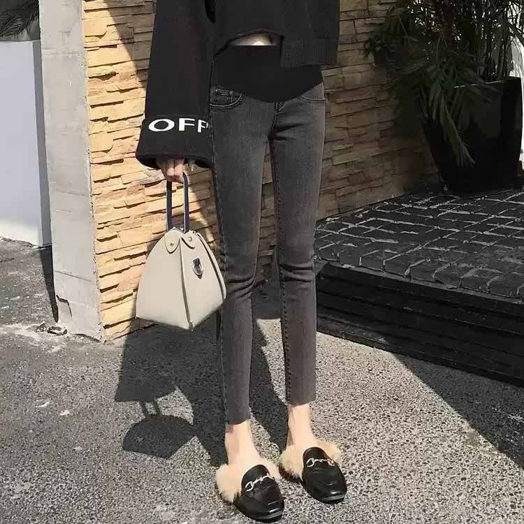 マタニティ パンツ デニムスキニー デニムパンツ ジーンズ レギパン ストレッチ アジャスター 大きいサイズ マタニティパンツ レギンスパンツ 8分丈 9分丈 マタニティウェア ズボン 産前 産後 スリム 脚長 美脚 秋冬 妊婦服 黒 グレー ブルー