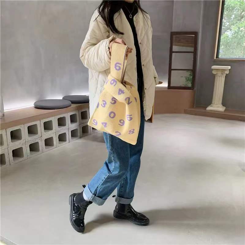 バック トートバック エコバック ニットバック 編みバック 編みトートバック ネットバッグ 可愛い おしゃれ 軽い 手提げ 雑貨 買い物 プレゼント 入学式 入学祝い 新生活 ホワイトデー ひなまつりのサムネイル