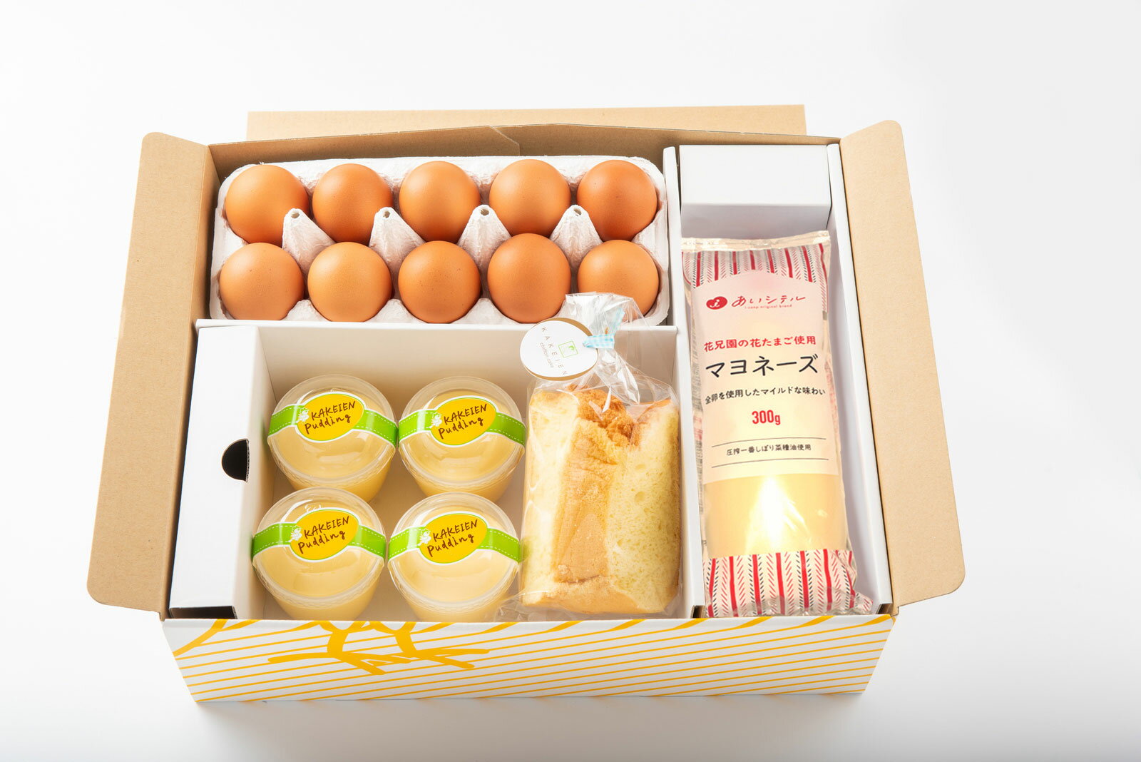 花兄園ギフトBOX(花兄園プリンオリジナルとシフォンケーキセット) ギフト スイーツ プレゼント 送料無料 無添加 プリン ぷりん 詰め合わせ お誕生日 人気 プチギフト 手土産 内祝 出産祝 退職祝 お礼 お返し パーティー お取り寄せ 冷蔵配送