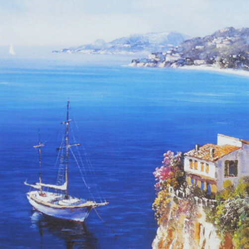 ビンセント・スミス　絵画　青く美しい地中海　アートポスター　送料無料　【複製】【アートポスター】【世界の名画】【変型特寸】