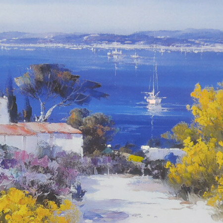 ジュリアン・グレッグ　絵画　花咲くエーゲ海　アートポスター　送料無料　【複製】【アートポスター】【世界の名画】【変型特寸】