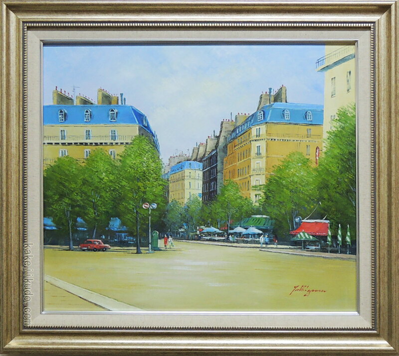 絵画 油絵 パリの街角・モンスニ通り フランス （滝川英彦） 送料無料 【肉筆】【油絵】【外国の風景】【10号】