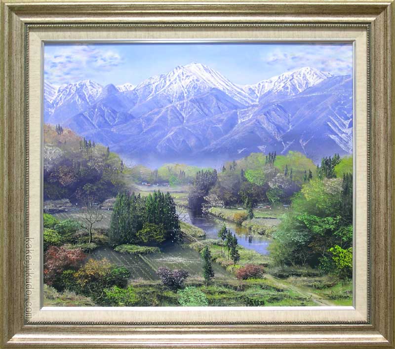 楽天掛け軸・絵画の専門店　掛軸堂画廊絵画　油絵　常念岳　（佐田光）　送料無料　【海・山】【肉筆】【油絵】【日本の風景】【10号】