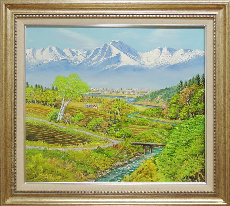 絵画 油絵 常念岳山麓 1 送料無料 【日本の風景】【海・山】【肉筆】【油絵】【10号】