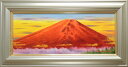 絵画 油絵 赤富士 （小林幸三） WF3号 送料無料 【海 山】【肉筆】【油絵】【富士】【横長】