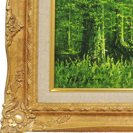 掛け軸・絵画の専門店 掛軸堂画廊の絵画　油絵　陽光　(横山守)　送料無料　【肉筆】【油絵】【日本の風景】【横長】｜アングル2