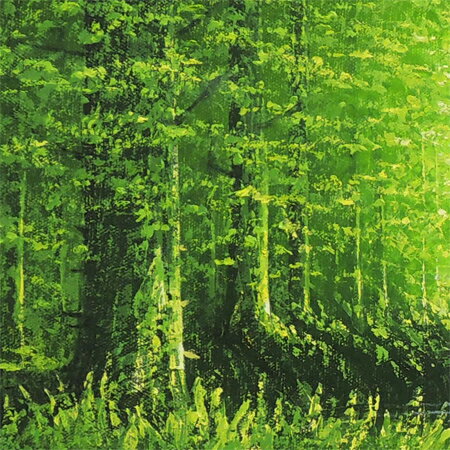 掛け軸・絵画の専門店 掛軸堂画廊の絵画　油絵　陽光　(横山守)　送料無料　【肉筆】【油絵】【日本の風景】【横長】｜アングル3