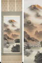 掛け軸 富峰紅 (西脇繁華) 送料無料 【掛軸】【一間床】【赤富士】