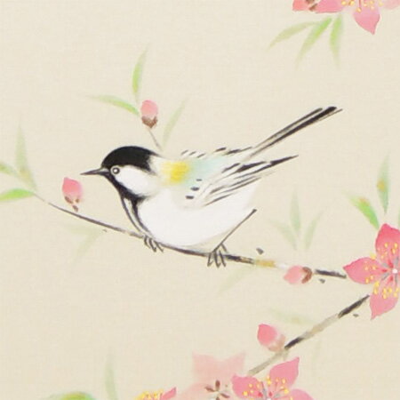 掛軸 桃に小禽 (佐藤桂三)送料無料 【掛軸】...の紹介画像2