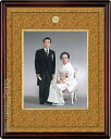 叙勲・褒章記念 写真額 四つ切 マホガニー材 木地色 送料無料 遺影額