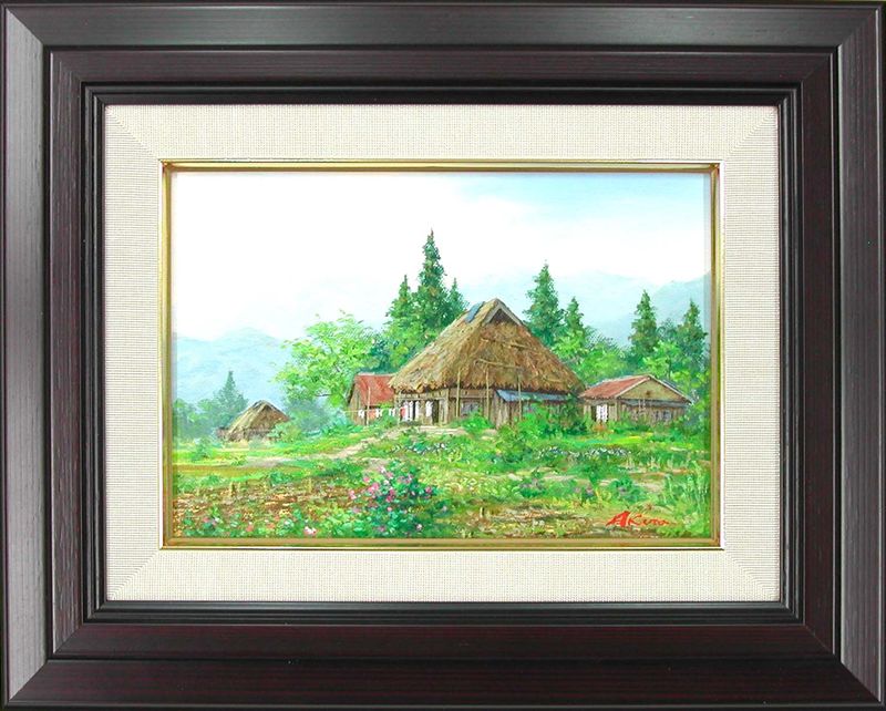 樂天商城 - 絵画　油絵　信州（安曇野）　（広瀬明）　送料無料　【肉筆】【油絵】【日本の風景】【サムホール】