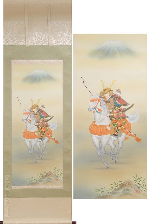 掛け軸 武者 （佐久間翔雪） 送料無料【訳あり】【掛軸】【一間床】【端午の節句】