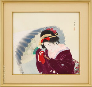 伊東深水 絵画 『吹雪』 送料無料 【複製】【美術印刷】【巨匠】【変型特寸】