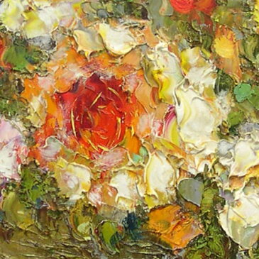 絵画　油絵　薔薇（ばら）　F30号　（渡部ひでき）　送料無料　【肉筆】【油絵】【花】【大型絵画】